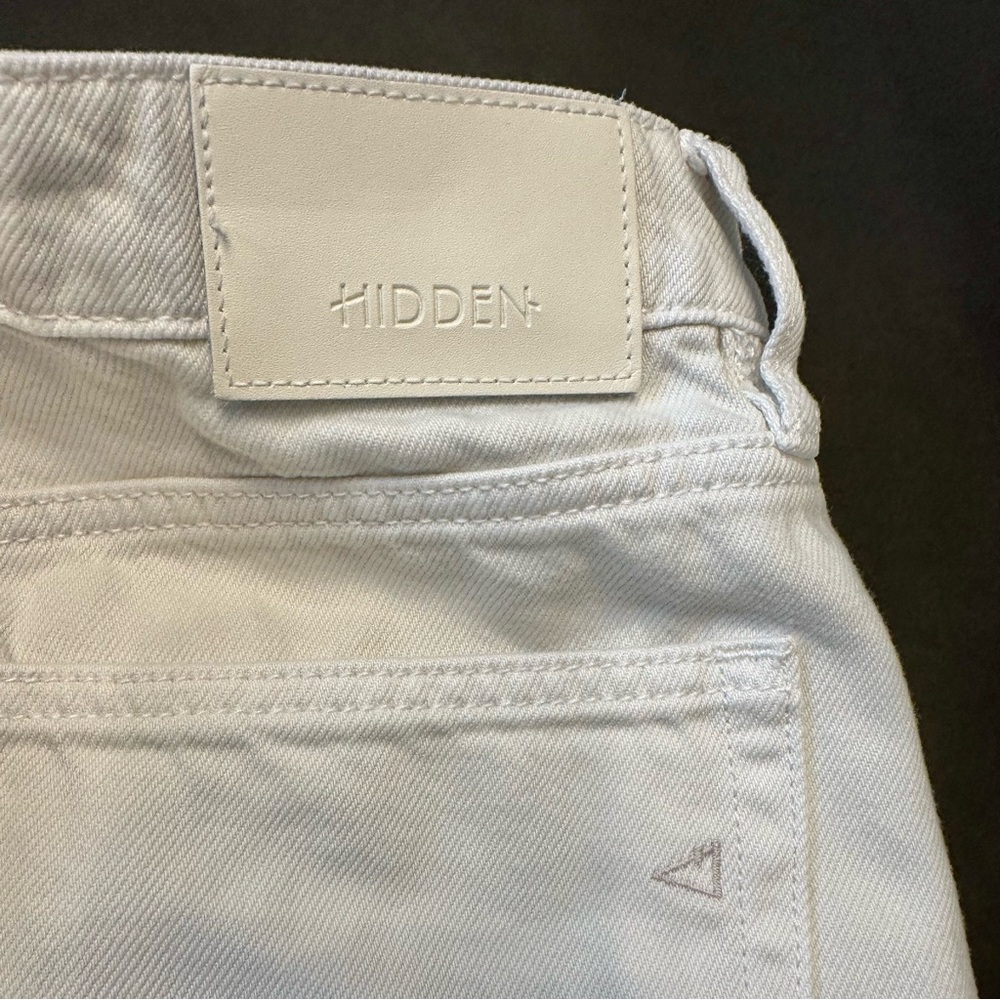 Hidden Jeans Los Angeles White Cropped Wide Leg Raw Hem Denim Size 29 - Picture 4 of 7